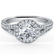 Load image into Gallery viewer, Kirk Kara &quot;Carmella&quot; Round Halo Split Shank Diamond Engagement Ring
