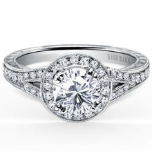 Load image into Gallery viewer, Kirk Kara &quot;Carmella&quot; Round Halo Split Shank Diamond Engagement Ring
