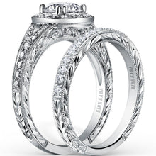 Load image into Gallery viewer, Kirk Kara &quot;Carmella&quot; Round Halo Split Shank Diamond Engagement Ring
