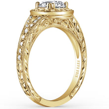 Load image into Gallery viewer, Kirk Kara &quot;Carmella&quot; Round Halo Split Shank Diamond Engagement Ring
