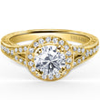 Load image into Gallery viewer, Kirk Kara &quot;Carmella&quot; Round Halo Split Shank Diamond Engagement Ring
