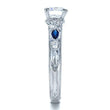 Load image into Gallery viewer, Kirk Kara White Gold Dahlia Marquise Shaped Blue Sapphire Diamond Engagement Ring Side View
