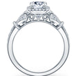 Load image into Gallery viewer, Kirk Kara White Gold &quot;Lori&quot; Emerald Cut Halo Diamond Engagement Ring Side View
