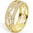 Load image into Gallery viewer, Kirk Kara Yellow Gold &quot;Rayana&quot; Paisley Swirl Diamond Edge Fashion Band Angled Side View  
