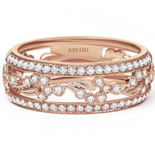 Load image into Gallery viewer, Kirk Kara Rose Gold &quot;Rayana&quot; Paisley Swirl Diamond Edge Fashion Band Front View
