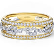 Load image into Gallery viewer, Kirk Kara White &amp; Yellow Gold &quot;Rayana&quot; Paisley Swirl Diamond Edge Fashion Band Front View
