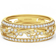 Load image into Gallery viewer, Kirk Kara Yellow Gold &quot;Rayana&quot; Paisley Swirl Diamond Edge Fashion Band Front View
