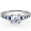 Load image into Gallery viewer, Kirk Kara &quot;Stella&quot; Blue Sapphire Channel Set Diamond Engagement Ring
