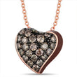 Load image into Gallery viewer, Le Vian Godiva Chocolate Heart Pave Diamond Enamel Pendant
