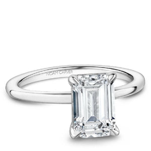 Noam Carver 14K White Gold Emerald Cut High Polish Solitaire Engagement Ring