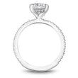Load image into Gallery viewer, Profile View of Noam Carver 14K White Gold Hidden Halo Emerald Cut Diamond Engagement Ring
