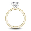Load image into Gallery viewer, Noam Carver Two-Tone Yellow Gold High Polish Cushion Cut Solitaire Engagement Ring with White Gold Four Claw Prong Head 
