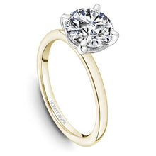 Load image into Gallery viewer, Noam Carver Two-Tone Yellow Gold High Polish Round Cut Solitaire Engagement Ring with White Gold Head

