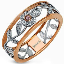Load image into Gallery viewer, Simon G. 18K Rose &amp; White Gold Diamond Flower Ring
