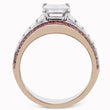 Load image into Gallery viewer, Simon G. 18K White and Rose Gold Large Center Emerald Cut Diamond Baguette Engagement Ring
