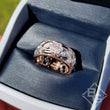 Load image into Gallery viewer, Simon G. 18K White and Rose Gold Vintage Style Flower Ring
