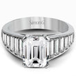 Load image into Gallery viewer, Simon G. Emerald Cut Diamond Baguette Engagement Ring
