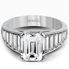 Load image into Gallery viewer, Simon G. Emerald Cut Diamond Baguette Engagement Ring
