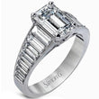 Load image into Gallery viewer, Simon G. Emerald Cut Diamond Baguette Engagement Ring
