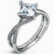 Load image into Gallery viewer, Simon G. Princess-Cut &quot;Twist&quot; Split Shank Diamond Engagement Ring
