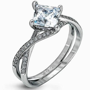 Simon G. Princess-Cut "Twist" Split Shank Diamond Engagement Ring