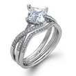 Load image into Gallery viewer, Simon G. Princess-Cut &quot;Twist&quot; Split Shank Diamond Engagement Ring
