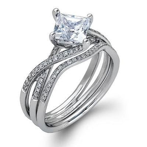 Simon G. Princess-Cut "Twist" Split Shank Diamond Engagement Ring