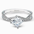 Load image into Gallery viewer, Simon G. Princess-Cut &quot;Twist&quot; Split Shank Diamond Engagement Ring
