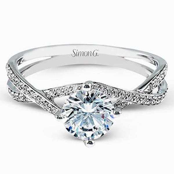 Simon G. Twist Split Shank Diamond Engagement Ring