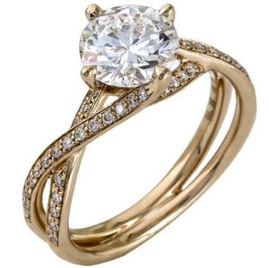 Simon G. Twist Split Shank Diamond Engagement Ring