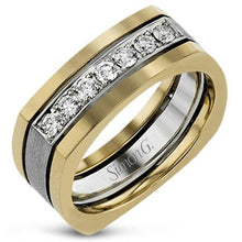 Load image into Gallery viewer, Simon G. Two-Tone Mens Round Cut Diamond Ring
