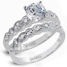 Load image into Gallery viewer, Simon G. Vintage Style Bezel Set Side Diamond Engagement Ring
